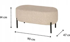 Hauss Pufy Do Przedpokoju|Pufy Do Sypialni*Pufa do toaletki beżowa Delice II Sole 05