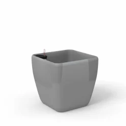 ArteHome Doniczki I Osłonki*Qaudra reprezentacyjna donica w kolorze srebrnym z wkładem nawadniającym 37x37x36