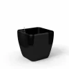 ArteHome Doniczki I Osłonki*Quadra reprezentacyjna donica w kolorze czarnym z wkładem nawadniającym 37x37x36