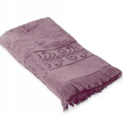 ArteHome Ręczniki*Ręcznik żakardowy 50x90cm wrzosowy z ozdobnym strzępieniem na końcach