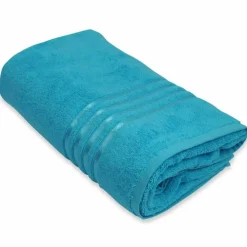 ArteHome Ręczniki*Ręcznik frotte 50x90cm 100% bawełna niebieski ozdobiony tasiemką