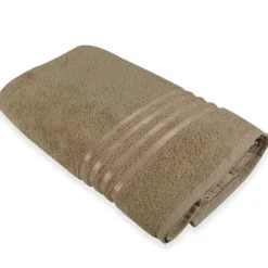 ArteHome Ręczniki*Ręcznik frotte 100x150cm 100% bawełna beżowy ozdobiony tasiemką