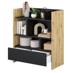 Lenart Tapczany|Nadstawki Do Półkotapczanu*REGAŁ BC-25 DO PÓŁKOTAPCZANU CZARNY / DĄB ARTISAN 92x108 BED CONCEPT