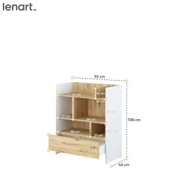 Lenart Tapczany|Nadstawki Do Półkotapczanu*REGAŁ BC-25 DO PÓŁKOTAPCZANU DĄB ARTISAN / BIAŁY 92x108 BED CONCEPT