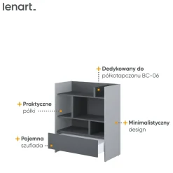 Lenart Tapczany|Nadstawki Do Półkotapczanu*REGAŁ BC-25 DO PÓŁKOTAPCZANU GRAFITOWY / SZARY 92x108 BED CONCEPT
