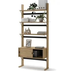 Lenart Komody Do Biura|Komody Do Przedpokoju*Regał dwudrzwiowy 2d OLLIE OL-01 dąb olejowany+ czarny