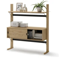 Dzieci Lenart Szafki I Regały Do Biura|Szafki I Regały Do Pokoju Młodzieżowego*Regał niski dwudrzwiowy 2d OLLIE OL-03 dąb olejowany+ czarny