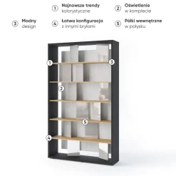 Lenart Szafki I Regały Do Biura|Szafki I Regały Do Pokoju Młodzieżowego*Regał otwarty z oświetleniem LED Fitt FP-01P