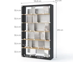 Lenart Szafki I Regały Do Biura|Szafki I Regały Do Pokoju Młodzieżowego*Regał otwarty z oświetleniem LED Fitt FP-01P