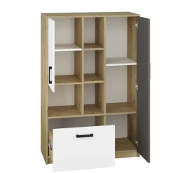 Dzieci ML Meble Regały Do Pokoju Młodzieżowego|Szafki I Regały Do Pokoju Dziecięcego*Regał z półkami i szufladą FINI 05 antracyt