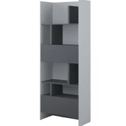 Lenart Tapczany|Nadstawki Do Półkotapczanu*REGAŁ Z SZAFKĄ I PÓŁKAMI BC-22 DO PÓŁKOTAPCZANU GRAFITOWY / SZARY 84x218 BED CONCEPT