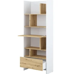 Lenart Tapczany|Nadstawki Do Półkotapczanu*REGAŁ Z SZAFKĄ I PÓŁKAMI BC-22 DO PÓŁKOTAPCZANU DĄB ARTISAN / BIAŁY 84x218 BED CONCEPT