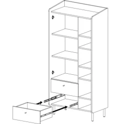 Meblar Szafki I Regały Do Pokoju Młodzieżowego|Regały Do Pokoju Młodzieżowego*Regał z szafką i szufladami do pokoju Alessio AE5 beż piaskowy
