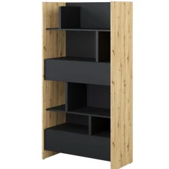 Lenart Tapczany|Nadstawki Do Półkotapczanu*REGAŁ Z SZUFLADAMI BC-28 DO PÓŁKOTAPCZANU CZARNY / DĄB ARTISAN 92x178 BED CONCEPT