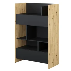 Lenart Tapczany|Nadstawki Do Półkotapczanu*REGAŁ Z SZUFLADAMI BC-26 DO PÓŁKOTAPCZANU CZARNY / DĄB ARTISAN 92x138 BED CONCEPT