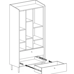 Meblar Szafki I Regały Do Pokoju Młodzieżowego|Regały Do Pokoju Młodzieżowego*Regał z szufladami do pokoju Alessio AE6 beż piaskowy