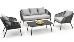 Halmar Meble Ogrodowe*ROCCA zestaw ogrodowy ( sofa + fotel 2x + ława ), ciemny popiel / jasny popiel (1p=1szt)1 sztuka
