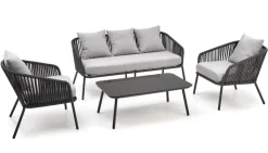 Halmar Meble Ogrodowe*ROCCA zestaw ogrodowy ( sofa + fotel 2x + ława ), ciemny popiel / jasny popiel (1p=1szt)1 sztuka
