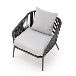 Halmar Meble Ogrodowe*ROCCA zestaw ogrodowy ( sofa + fotel 2x + ława ), ciemny popiel / jasny popiel (1p=1szt)1 sztuka