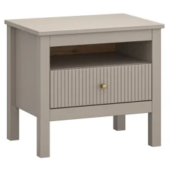 Mebelbos Szafki Nocne Do Sypialni|Szafki Nocne*Ryflowana szafka nocna z szufladą kolor taupe KLEO KL-09