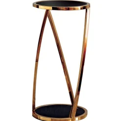 ArteHome Stoliki Kawowe I Ławy*Santes złoty stolik na kwiaty i ozdoby ze szklanym przyciemnianym blatem Medium