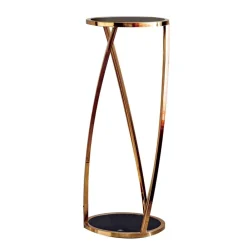 ArteHome Stoliki Kawowe I Ławy*Santes złoty stolik na kwiaty i ozdoby ze szklanym przyciemnianym blatem Large