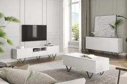 Bogart Stoliki Kawowe I Ławy*SCALIA ŁAWA 120 2K - biały mat / czarne nogi