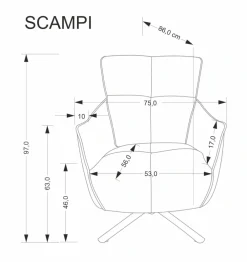 Halmar Fotele*SCAMPI fotel wypoczynkowy, popielaty (1p=1szt)1 sztuka