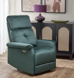 Halmar Fotele*SEMIR fotel z funkcja elektrycznego rozkładania / gniazdo USB, ciemny zielony (2p=1szt)1 sztuka