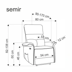 Halmar Fotele*SEMIR fotel z funkcja elektrycznego rozkładania / gniazdo USB, ciemny zielony (2p=1szt)1 sztuka