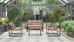 Halmar Meble Ogrodowe*SHARK zestaw ogrodowy ( sofa + fotel 2x + ława ), ciemny brąz / cappuccino (1p=1szt)1 sztuka