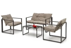 Halmar Meble Ogrodowe*SHARK zestaw ogrodowy ( sofa + fotel 2x + ława ), ciemny brąz / cappuccino (1p=1szt)1 sztuka