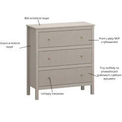 Mebelbos Komody Do Biura|Komody Do Przedpokoju*Skandynawska komoda ryflowana z szufladami KLEO KL-04