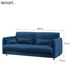 Lenart Tapczany|Sofy Do Półkotapczanu*SOFA GRANATOWA do półkotapczanu BED CONCEPT TKANINA SOLO 263