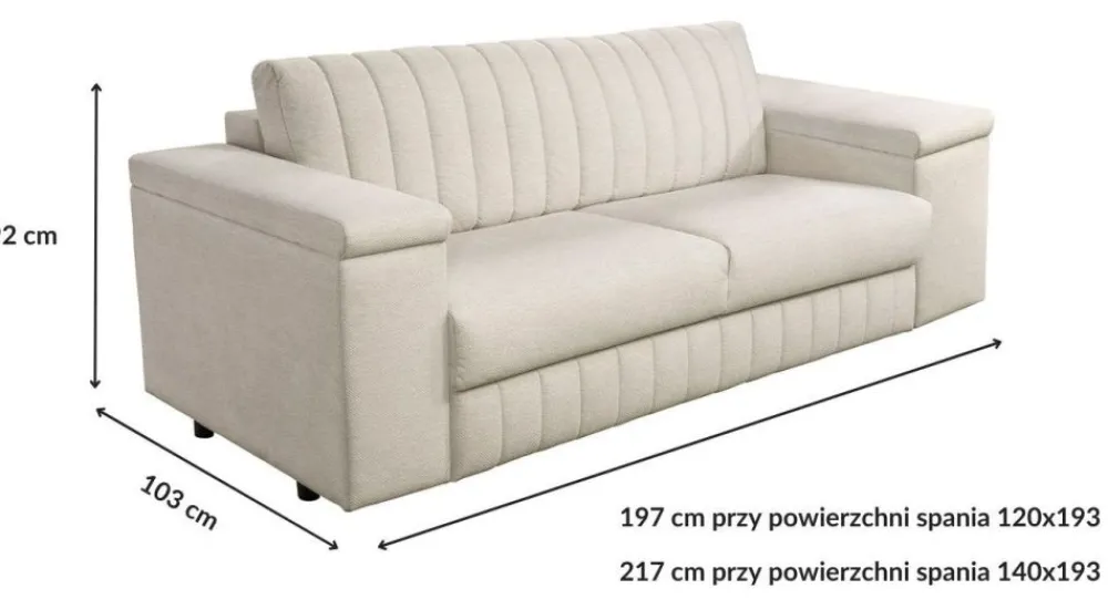 Libro Kanapy I Sofy Do Salonu|Sofy Dwuosobowe*Sofa rozkładana ze stelażem włoskim i materacem Grace
