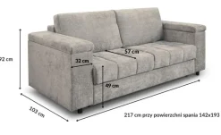 Libro Kanapy I Sofy Do Salonu|Sofy Dwuosobowe*Sofa rozkładana ze stelażem włoskim i materacem 142x193 cm Angel Imagine Me 04