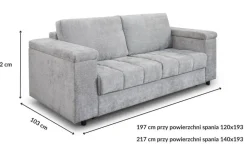 Libro Kanapy I Sofy Do Salonu|Sofy Dwuosobowe*Sofa rozkładana ze stelażem włoskim i materacem Angel