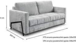 Libro Kanapy I Sofy Do Salonu|Sofy Dwuosobowe*Sofa rozkładana ze stelażem włoskim i materacem Angel