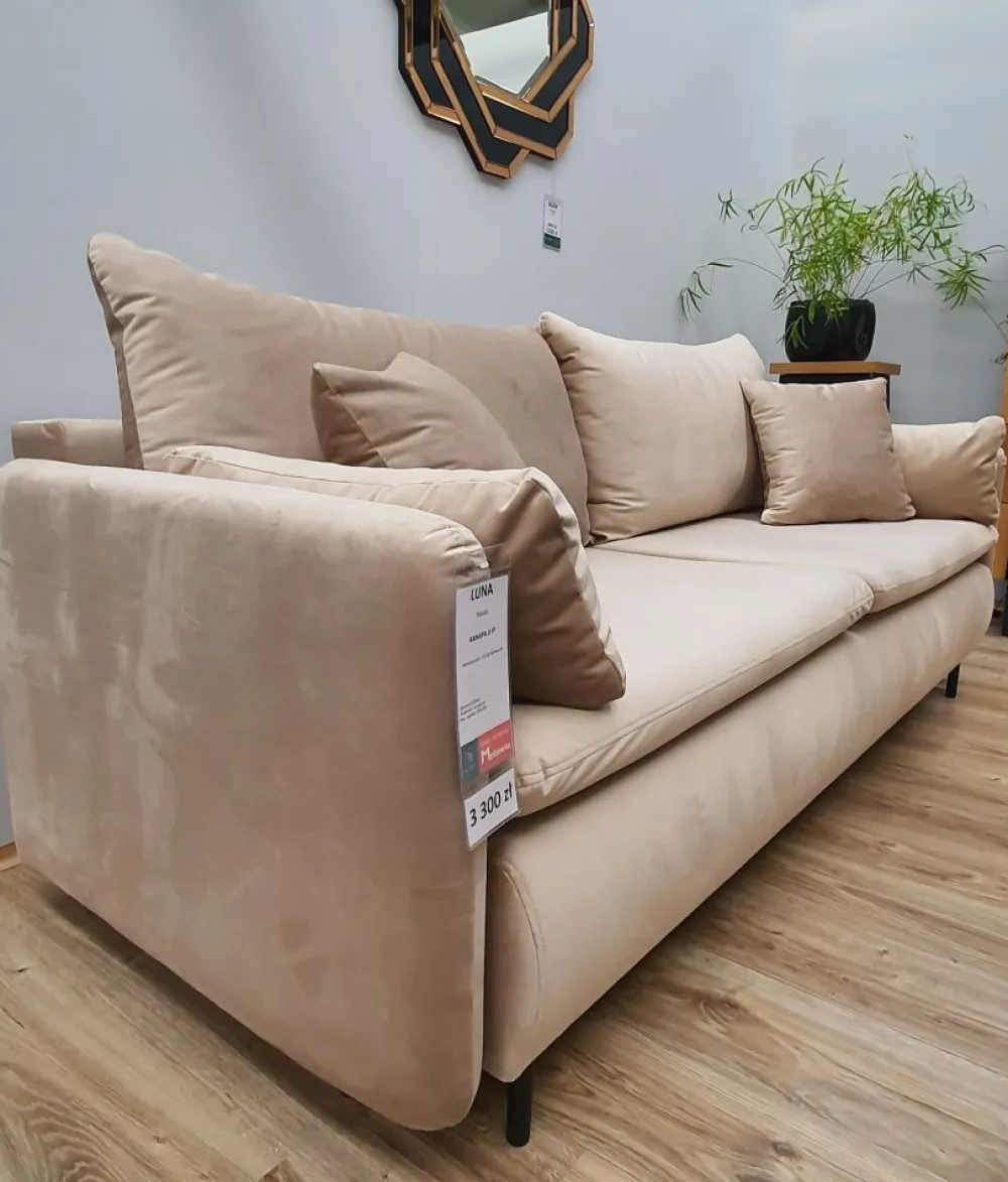 Hauss Kanapy I Sofy Do Salonu|Sofy Trzyosobowe*Sofa z funkcją spania beżowa Luna
