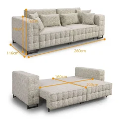Libro Kanapy I Sofy Do Salonu|Sofy Trzyosobowe*Sofa z funkcją spania, dwa pojemniki GEMMA