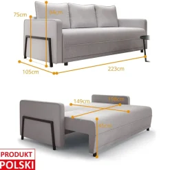 Libro Kanapy I Sofy Do Salonu|Sofy Dwuosobowe*Sofa z funkcją spania i pojemnikiem INDIA