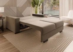 Hauss Kanapy I Sofy Do Salonu|Sofy Dwuosobowe*Sofa z funkcją spania 140x204 cm Lora 3FP cappucino uttario Velvet 2976