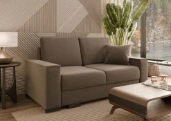 Hauss Kanapy I Sofy Do Salonu|Sofy Dwuosobowe*Sofa z funkcją spania 140x204 cm Lora 3FP cappucino uttario Velvet 2976