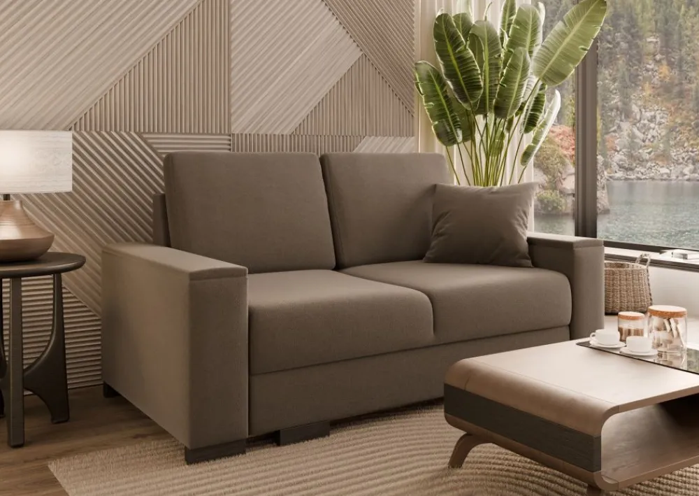 Hauss Kanapy I Sofy Do Salonu|Sofy Dwuosobowe*Sofa z funkcją spania 140x204 cm Lora 3FP cappucino uttario Velvet 2976