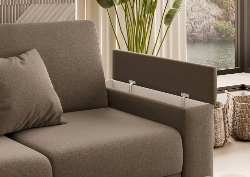 Hauss Kanapy I Sofy Do Salonu|Sofy Dwuosobowe*Sofa z funkcją spania 140x204 cm Lora 3FP cappucino uttario Velvet 2976