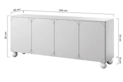 Bogart Komody*SONATIA II KOMODA 200 4D - burgund / nogi kule