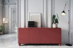 Bogart Komody*SONATIA II KOMODA 200 4D - burgund / nogi kule