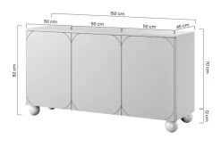 Bogart Komody*SONATIA II KOMODA 150 3D - oliwka / nogi kule