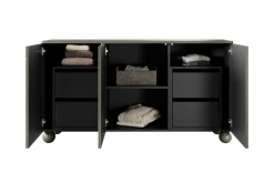 Bogart Komody*SONATIA II KOMODA 150 3D4SZ - oliwka / nogi kule