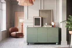 Bogart Komody*SONATIA II KOMODA 150 3D2SZ - oliwka / nogi kule